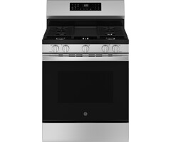 GE GE EasyWash Oven Tray 30-in 5 Burners 5.3-cu ft Steam Cleaning Air Fry Convection Oven Freestanding Smart PROPANE ONLY Range (Stainless Steel)  MODEL# GGF600AVSS