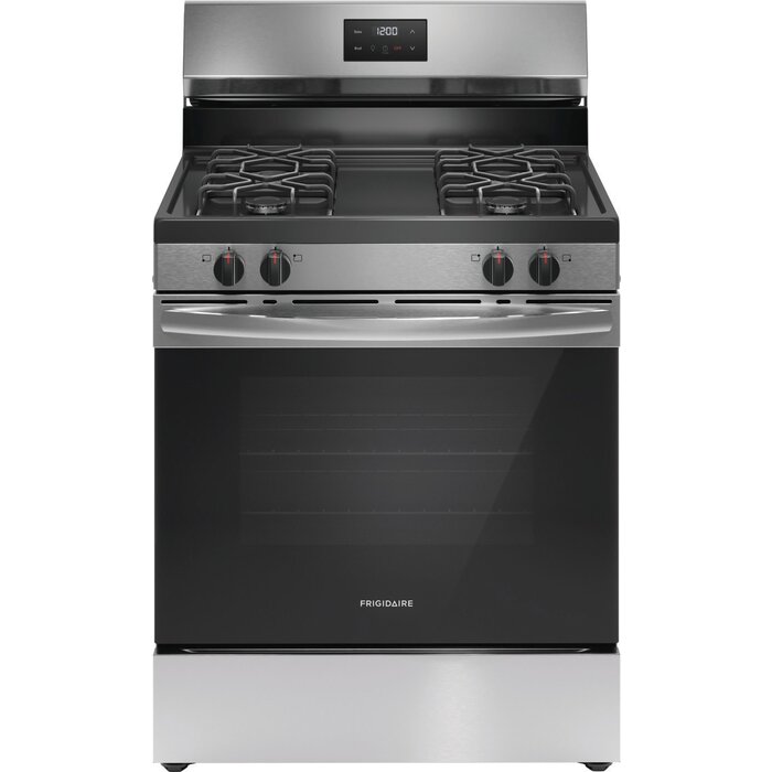 Frigidiare FRIGIDAIRE 30-in 4 Burners 5.1-cu ft Freestanding Natural Gas Range (Stainless Steel) MODEL# FCRG3051BS Stock# 8004-16