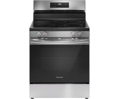 Frigidiare Frigidaire 30 in. 5 Burner Element Freestanding Electric Range in Stainless Steel with EvenTemp and Steam Clean MODEL # FCRE3062AS