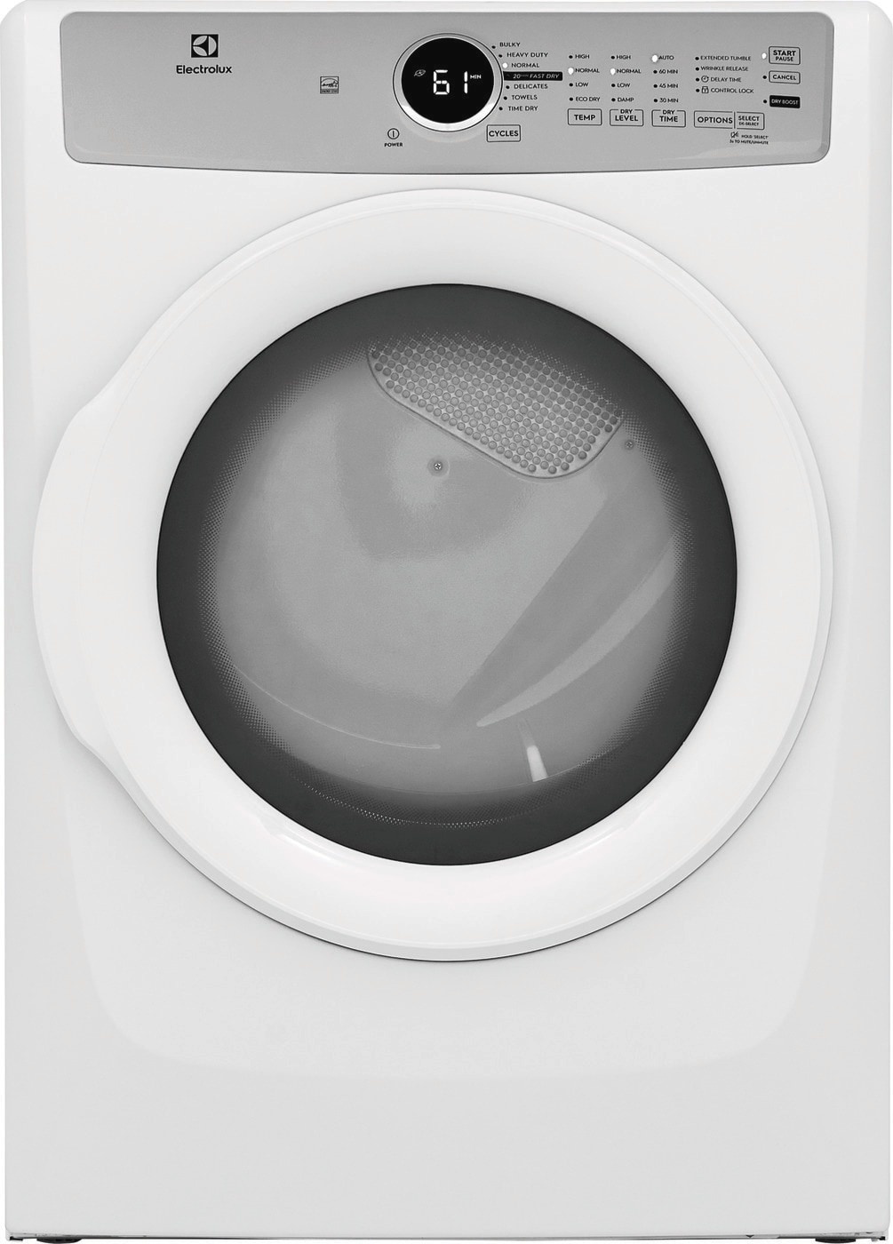 ELECTROLUX ELECTROLUX 8-cu ft Stackable Vented Gas Dryer (White) ENERGY STAR MODEL# ELFG7337AW Stock# 8005-30