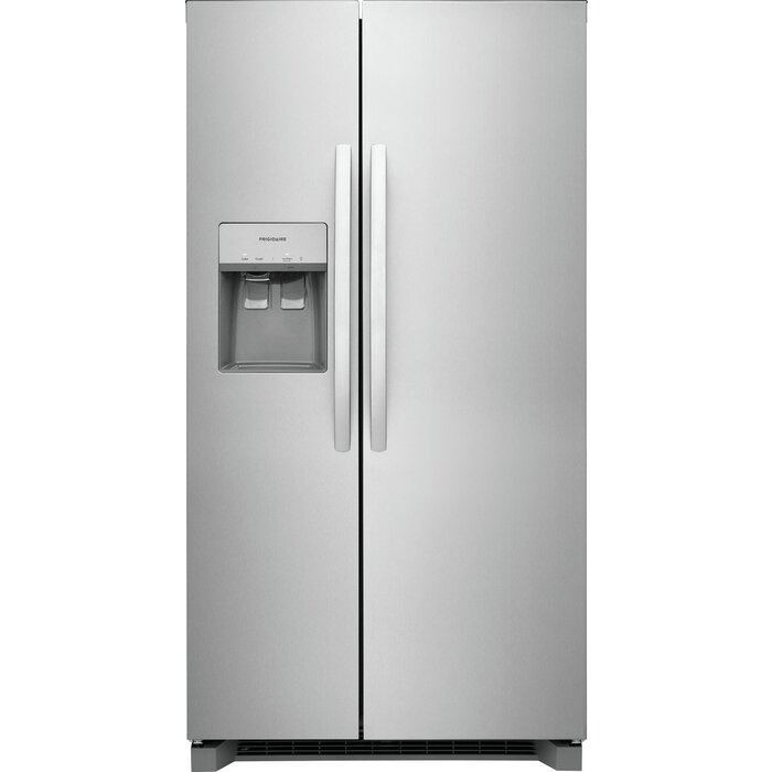 Frigidiare FRIGIDAIRE  22.3-cu ft Counter-depth Side-by-Side Refrigerator with Ice Maker, Water and Ice Dispenser (Stainless Steel)  MODEL# FRSC2333AS