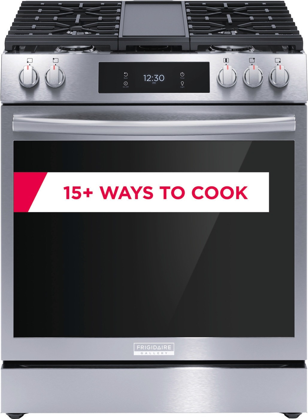 FRIGIDAIRE GALLERY Frigidaire Gallery (CL) 30 in. 6 cu. ft. 5 Burner Slide-In Gas Range with Total Convection and Air Fry in Smudge Proof Stainless Steel MODEL# GCFG3060BF