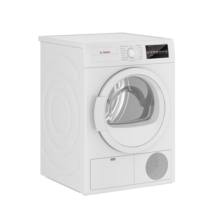 BOSCH BOSCH 4 cu. ft. 240-Volt White Stackable Electric Ventless Condensate Compact Dryer, ENERGY STAR  MODEL# WTG86403UC