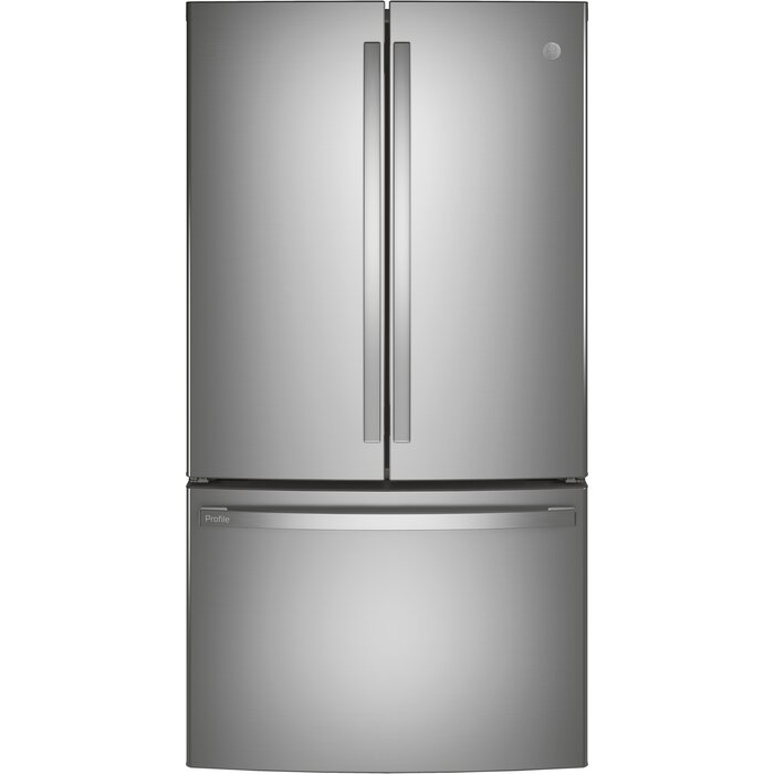 GE Profile GE Profile Counter-Depth 23.1-cu ft 3 -Door French Door Refrigerator with Ice Maker with Water Dispenser ( Fingerprint-resistant Stainless Steel ) ENERGY STAR Certified
