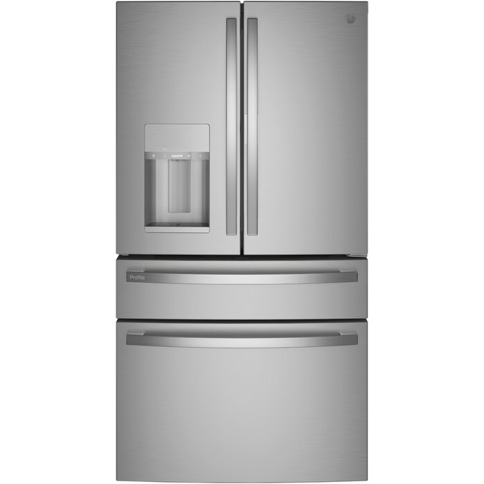GE Profile GE ProfileStandard-Depth 27.9-Cu. Feet 3 -Door Smart Compatible French Door Refrigerator with Ice Maker with water and Ice dispenser and Door within Door ( Fingerprint-resistant Stainless Steel ) ENERGY STAR Certified  MODEL# PVD28BYNFS    Stock# 8010-55