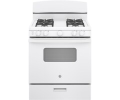 GE GE 30-in 4 Burners 4.8-cu ft Freestanding Natural Gas Range (White) MODEL # JGBS10DEMWW