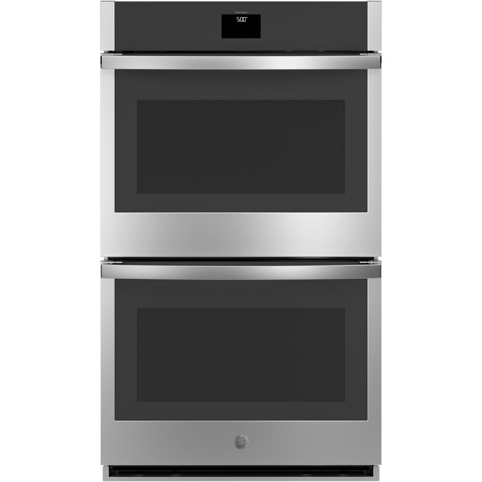 GE GE 30 inch Smart Compatible Double Electric Wall Oven with Air Fry Self + Steam Cleaning ( Stainless Steel ) MODEL# JTD5000SVSS