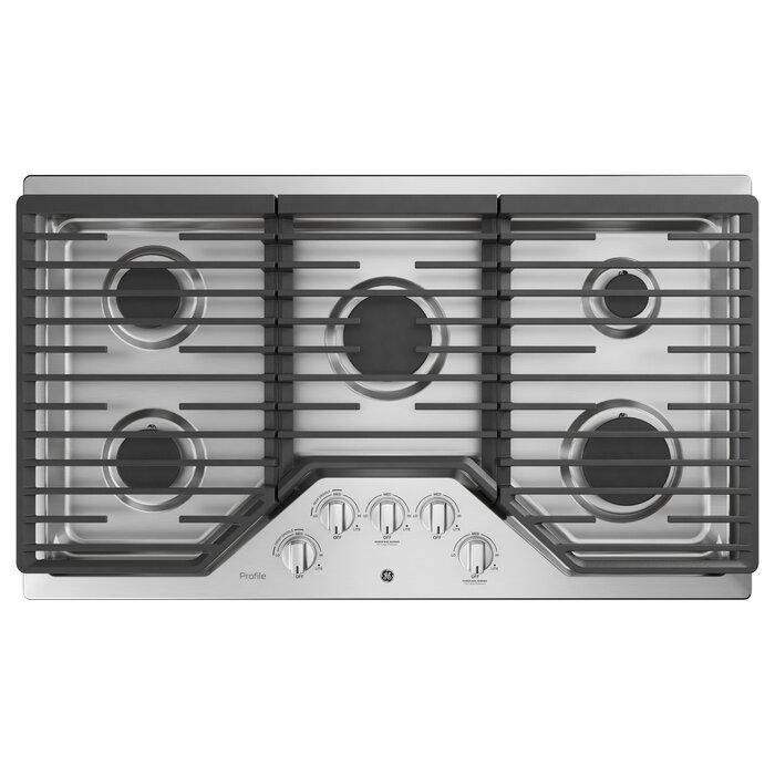 GE Profile GE Profile 36-in 5 Burners Stainless Steel Gas Cooktop  MODEL# PGP7036SLSS    Stock# 8003-44