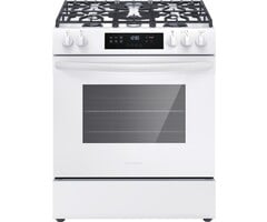 Frigidiare FRIGIDAIRE  30-in 5 Burners 5.1-cu ft Steam Cleaning Slide-in Natural Gas Range (White)  MODEL# FCFG3062AW