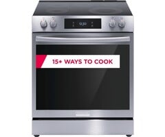 FRIGIDAIRE GALLERY FRIGIDAIRE GALLERY 30-in Glass Top 5 Burners 6.2-cu ft Self & Steam Cleaning Air Fry Convection Oven Slide-in Electric Range (Fingerprint Resistant Stainless Steel)  MODEL# GCFE3060BF