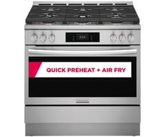 Frigidaire Gallery Frigidaire Gallery 36-in Standard 6 Burners Self & Steam Cleaning Air Fry Convection Oven Slide-in Dual Fuel Range (Fingerprint Resistant Stainless Steel)  MODEL# GCFD3661AF    Stock# 8012-59