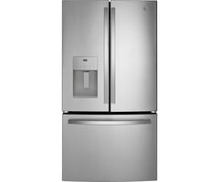 GE GE 25.6-cu ft French Door Refrigerator with Ice Maker, Water and Ice Dispenser (Fingerprint-resistant Stainless Steel) ENERGY STAR  MODEL# GFE26JYMFS