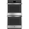GE GE 27 inch Smart Compatible Double Electric Wall Oven with Air Fry Self + Steam Cleaning ( Stainless Steel )  MODEL# JKD5000SVSS