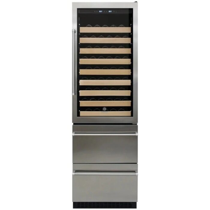 Vinotemp VINOTEMP 23.5-in W 155 -Bottles Stainless Steel Dual Zone Cooling Built-in/Freestanding Indoor Wine Cooler  MODEL# EL-142SDST