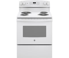 GE GE 30-in 4 Burners 5-cu ft Self-Cleaning Freestanding Electric Range (White)  MODEL# JB256DMWW    Stock# 2006-09
