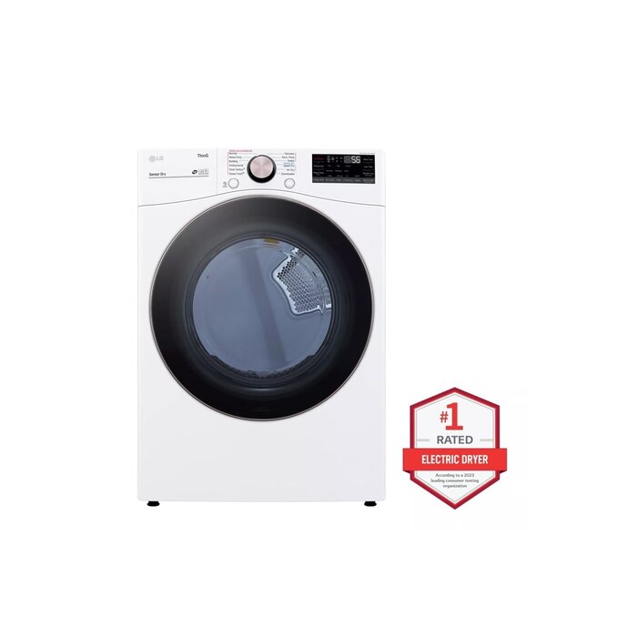 LG LG True Steam 7.4-Cu. Feet Stackable Steam Cycle Vented Electric Dryer (White) Energy Star MODEL# DLEX4000W