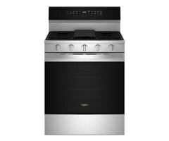 Whirlpool WHIRLPOOL High Preheat 30-in 5 Burners 5-cu ft Self & Steam Cleaning Air Fry Convection Oven Freestanding Smart Natural Gas Range (Stainless Steel)  MODEL# WFGS7530RZ