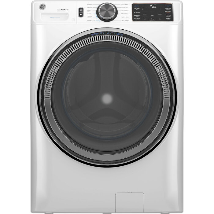 GE GE 5.0 Cu. Ft. Stackable Smart Front Load Washer with Steam and Smart Dispense White Model# GFW655SSVWW
