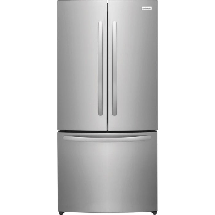 Frigidiare FRIGIDAIRE Counter-Depth 17.6-cu ft 3 -Door French Door Refrigerator with Ice Maker ( Fingerprint-Resistant Stainless Look ) ENERGY STAR  MODEL# FRFG1723AV    Stock# 2012-35