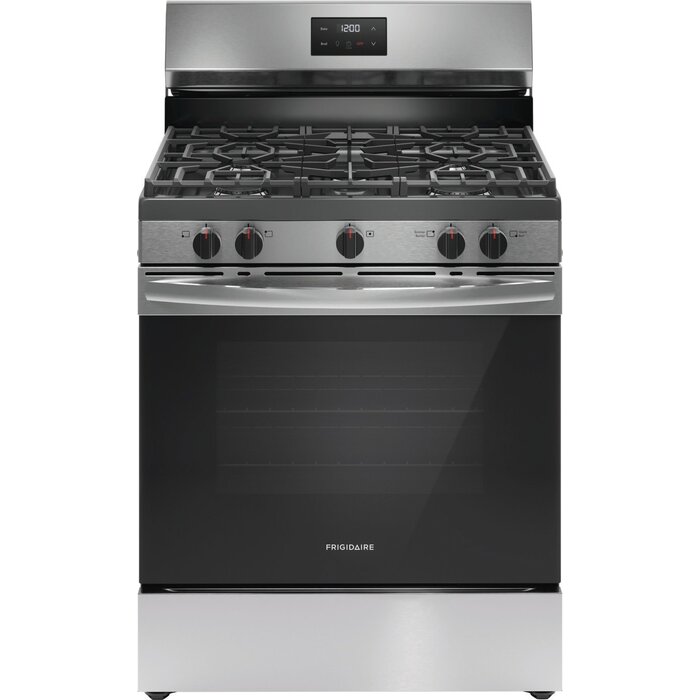 Frigidiare FRIGIDAIRE 30-in 5 burners 5.1-cu ft Freestanding Natural Gas Range ( Stainless Steel ) MODEL# FCRG3052BS Stock# 1502-61