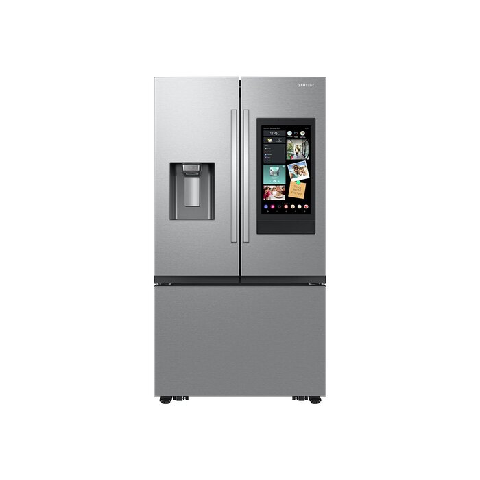 Samsung Samsung Counter-Depth Mega Capacity 25-cu ft 3 -Door Smart Compatible French Door Refrigerator with Dual Ice Maker with Water and Ice Dispenser ( Fingerprint Resistant Stainless Steel ) ENERGY STAR MODEL# RF27CG5900SR