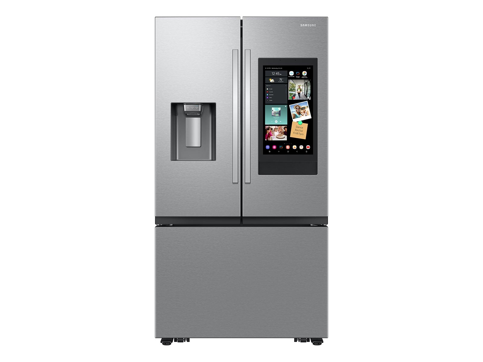 Samsung Samsung Counter-Depth Mega Capacity 25-cu ft 3 -Door Smart Compatible French Door Refrigerator with Dual Ice Maker with Water and Ice Dispenser ( Fingerprint Resistant Stainless Steel ) ENERGY STAR MODEL# RF27CG5900SR