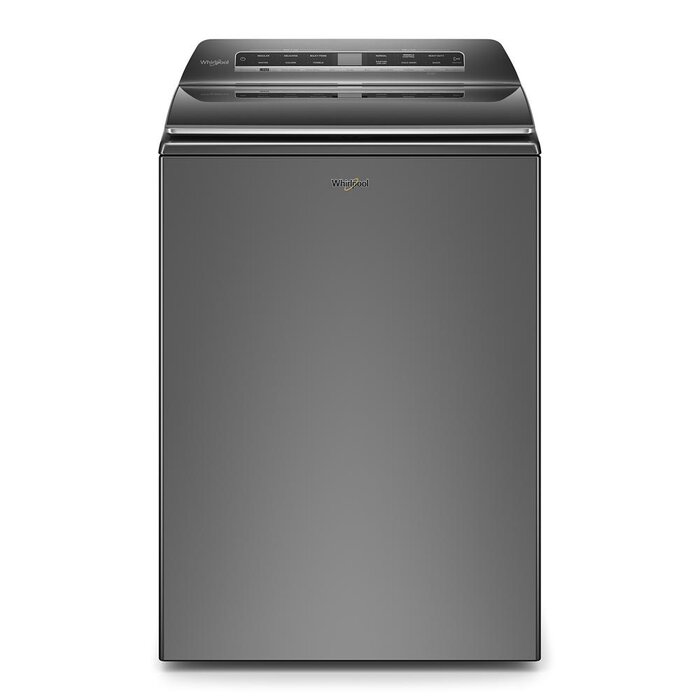 Whirlpool WHIRLPOOL Smart Capable w/Load and Go 5.3-cu ft High Efficiency Impeller or Agitator Smart Compatible Top-Load Washer ( Chrome Shadow ) ENERGY STAR  MODEL# WTW8127LC