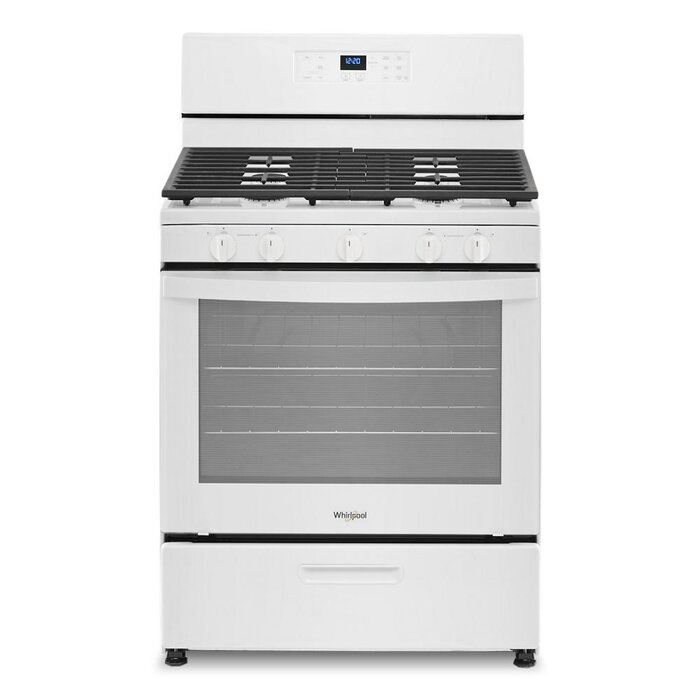 Whirlpool Whirlpool 30-in 5 burners 5.1-cu ft Freestanding Natural Gas Range (White) MODEL# WFG505M0MW