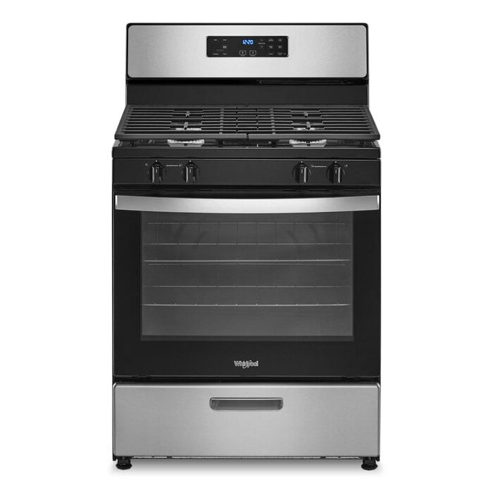 Whirlpool Whirlpool 30-in 4 burners 5.1-cu ft Freestanding Natural Gas Range (Stainless Steel)  MODEL# WFG320M0MS