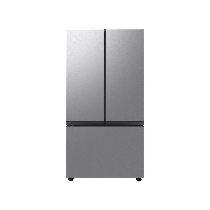 Samsung Bespoke Samsung Bespoke Standard-Depth 30.1-cu ft 3-Door Smart Compatible French Door Refrigerator with Dual Ice Maker with Water Dispenser and Door within Door ( Fingerprint Resistant Stainless Steel ) ENERGY STAR MODEL# RF30BB6600QL