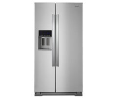 Whirlpool 20.6-cu ft Counter-Depth Side-by-Side Refrigerator with Ice Maker ,Water and Ice Dispenser ( Fingerprint Resistant Stainless Steel )  MODEL# WRS571CIHZ    Stock# 1469-44