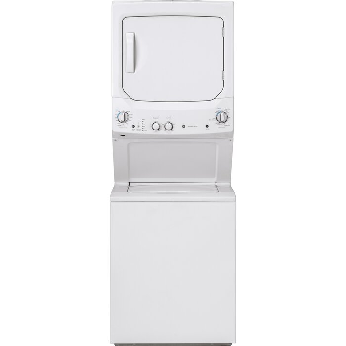 GE GE Stacked Laundry Center with 3.8-cu ft Top load Washer and Gas 5.9-cu ft Dryer MODEL# GUD27GSSMWW