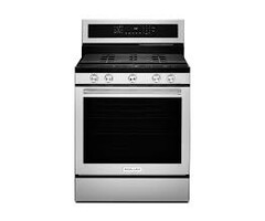 KITCHENAID KITCHENAID 30-in 5 burners 5.8-cu ft Convection Oven Freestanding Natural Gas Range ( Stainless Steel with PRINTSHIELD Finish )  MODEL# KFGG504KPS