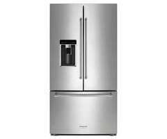 KITCHENAID KITCHENAID Counter-Depth 23.8-cu ft 3 -Door French Door Refrigerator with Ice Maker with Water and Ice Dispenser ( Stainless Steel with PRINTSHIELD Finish )  MODEL# KRFC704FPS    Stock# 8015-50