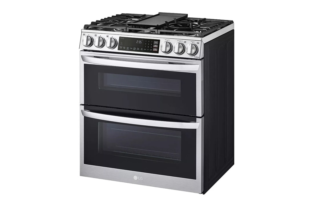 LG LG 6.9 cu. ft. Smart Gas Double Oven Slide-in Range with InstaView, ProBake Convection, Air Fry, and Air Sous Vide MODEL# LTGL6937F