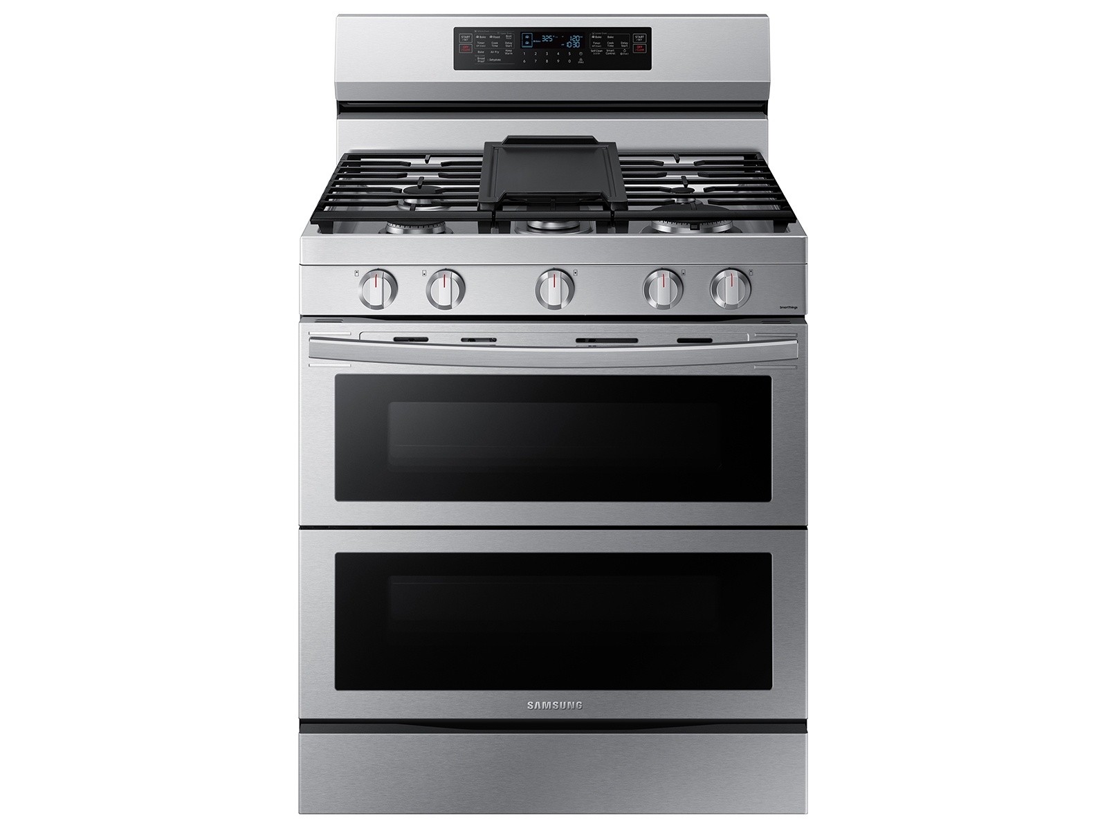 SAMSUNG Samsung Flex Duo 30-in 5 burners 3.4-cu ft / 2.5-cu ft Air Fry Convection Oven Freestanding Double Oven Gas Range ( Fingerprint Resistant Stainless Steel )
