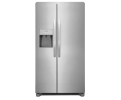 Frigidiare FRIGIDAIRE 25.6-cu ft Side-by-Side Refrigerator with Ice Maker ,Water and Ice Dispenser ( Fingerprint Resistant Stainless Steel ) ENERGY STAR  MODEL# FRSS26L3AF    Stock# 8015-42