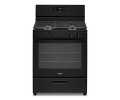 Whirlpool WHIRLPOOL 30-in 4 burners 5.1-cu ft Freestanding Natural Gas Range ( Black )  MODEL# WFG320M0MB