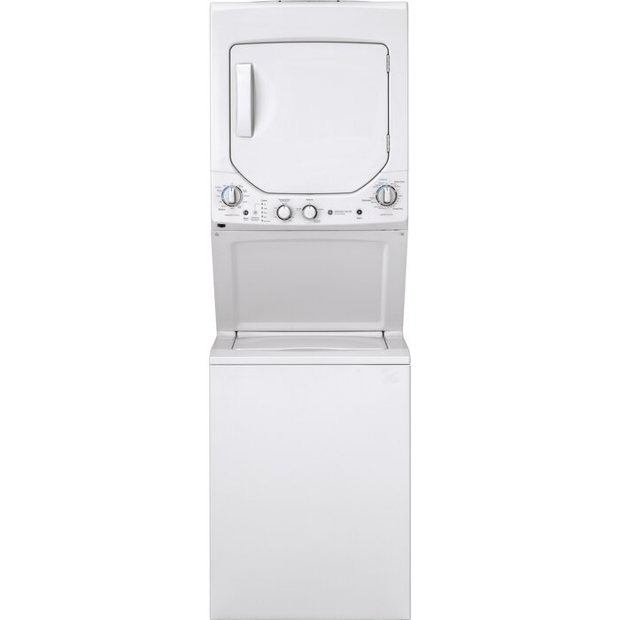 GE GE Stacked Laundry Center with 2.3-cu ft Top load Washer and Electric 4.4-cu ft Dryer  MODEL# GUD24ESSMWW