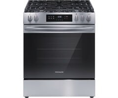 Frigidiare Frigidaire 30-in 5 burners 5.1-cu ft Slide-In Natural Gas Range ( Stainless steel )  MODEL# FCFG3062AS    Stock# 2011-42