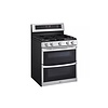 LG LG 30-in 5 burners 4.3-cu ft / 2.6-cu ft Air Fry Convection Oven Freestanding Double Oven Gas Range ( Stainless Steel )  MODEL# LDGL6924S