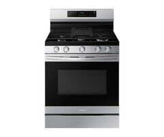 Samsung SAMSUNG 30-in 5 burners 6.0-cu ft Air Fry Convection Oven Freestanding Natural Gas Range ( Fingerprint Resistant Stainless Steel )  MODEL# NX60A6511SS    Stock# 2010-20