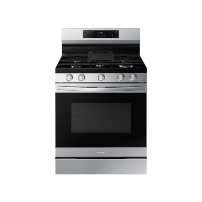 Samsung Samsung 30-in 5 burners 6.0-cu ft Air Fry Convection Oven Freestanding Natural Gas Range (Fingerprint Resistant Stainless Steel) Model# NX60A6511SS