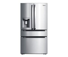 MIDEA MIDEA Counter-Depth 21.6-cu ft 4 -Door Smart Compatible French Door Refrigerator with Dual Ice Maker with Water and Ice Dispenser ( Stainless Steel ) ENERGY STAR  MODEL# MRQ22D7AST    Stock# 1502-55