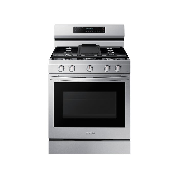 Samsung SAMSUNG 6.0 cu. ft. Smart Freestanding Gas Range with No-Preheat Air Fry, Convection+ and Stainless Cooktop MODEL# NX60A6711SS