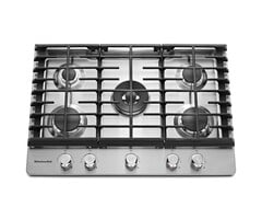 KITCHENAID KITCHENAID 30-in 5 burners Stainless steel Gas Cooktop  MODEL# KCGS550ESS
