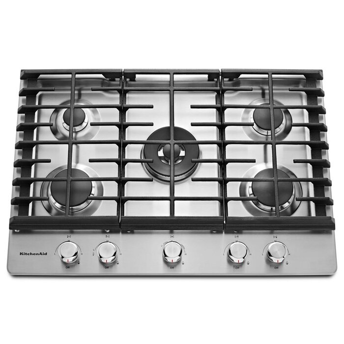 KITCHENAID KITCHENAID 30-in 5 burners Stainless steel Gas Cooktop MODEL# KCGS550ESS