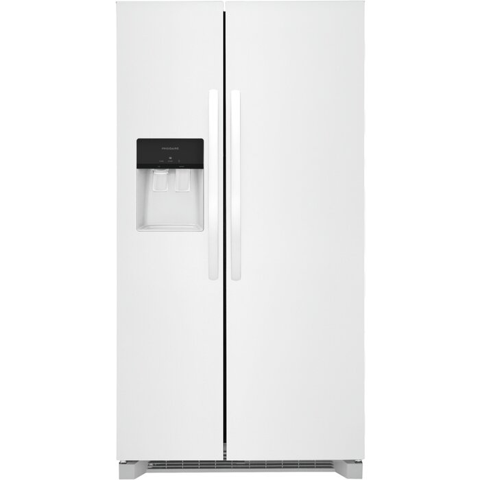 Frigidiare FRIGIDAIRE 25.6-cu ft Side-by-Side Refrigerator with Ice Maker, Water and Ice Dispenser (White) ENERGY STAR MODEL# FRSS2623AW