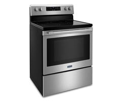 MAYTAG MAYTAG 30-in Smooth Surface 5 Elements 5.3-cu ft Self-Cleaning Air Fry Convection Oven Freestanding Electric Range (Fingerprint Resistant Stainless Steel)  MODEL# MER7700LZ