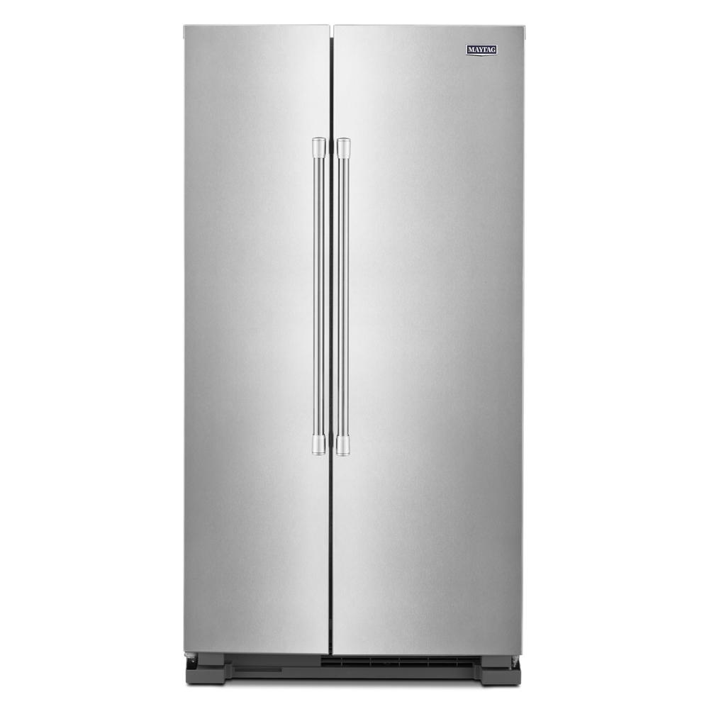 Maytag MAYTAG 24.9-cu ft Side-by-Side Refrigerator (Fingerprint Resistant Stainless Steel) MODEL# MSS25N4MKZ